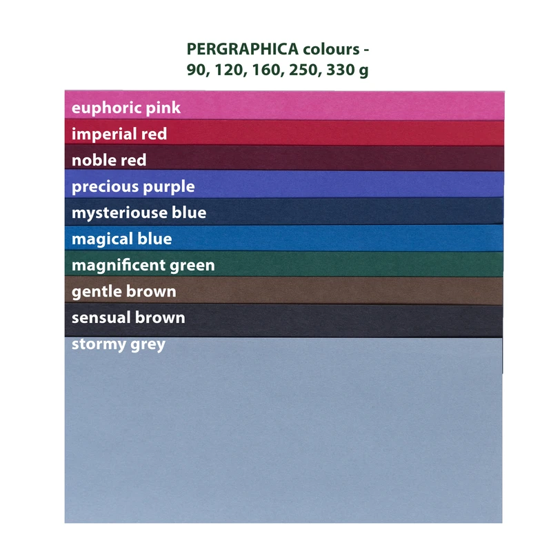 PERGRAPHICA colours bojeni dizajn papir nijanse euphoric pink imperial red stormy grey